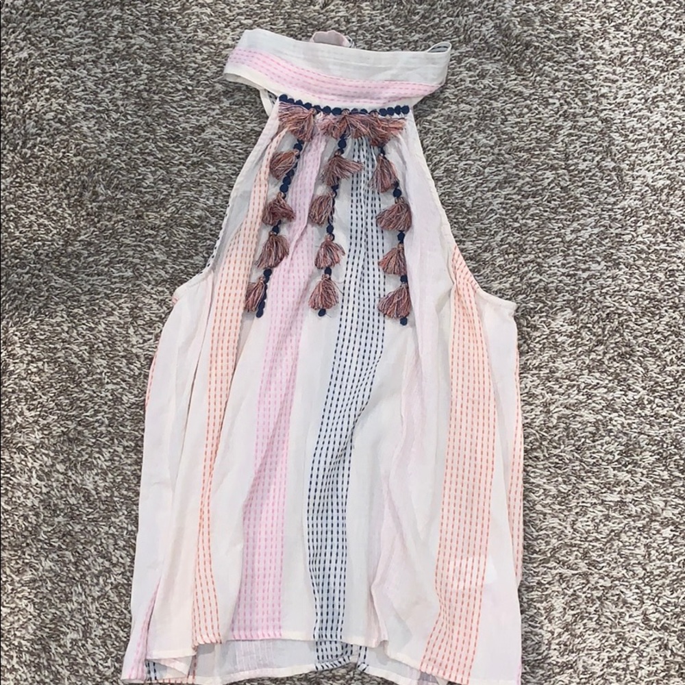 Halter neck colorful tank